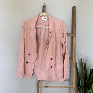 Pink linen blazer